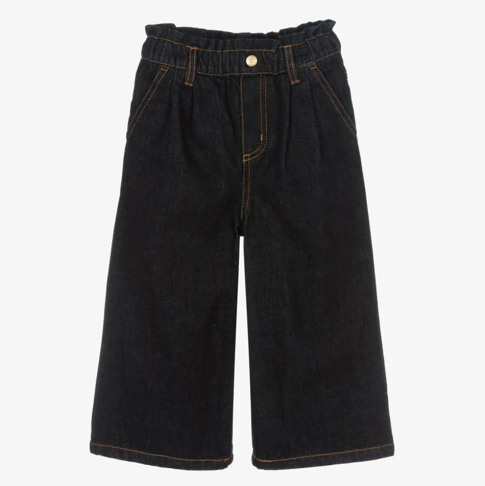 Girls Blue Wide Leg Denim Jeans