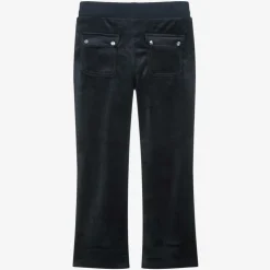 Girls Blue Wide Leg Velour Joggers