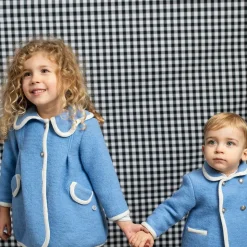 Girls Blue Wool Coat