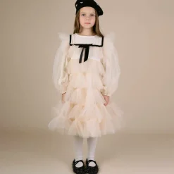 Girls Blush Ivory Tulle Dress