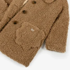 Girls Brown Bouclé Coat
