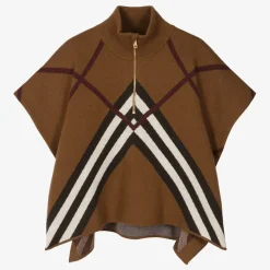 Girls Brown Chevron Cashmere Cape
