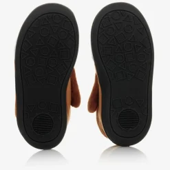 Girls Brown Reindeer Slippers