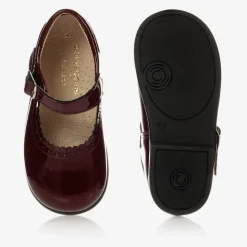 Girls Burgundy Leather Shoes