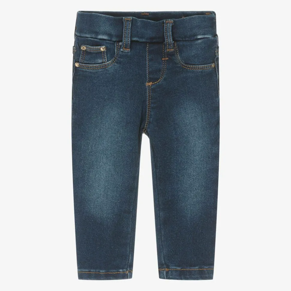 Girls Dark Blue Denim Jeggings