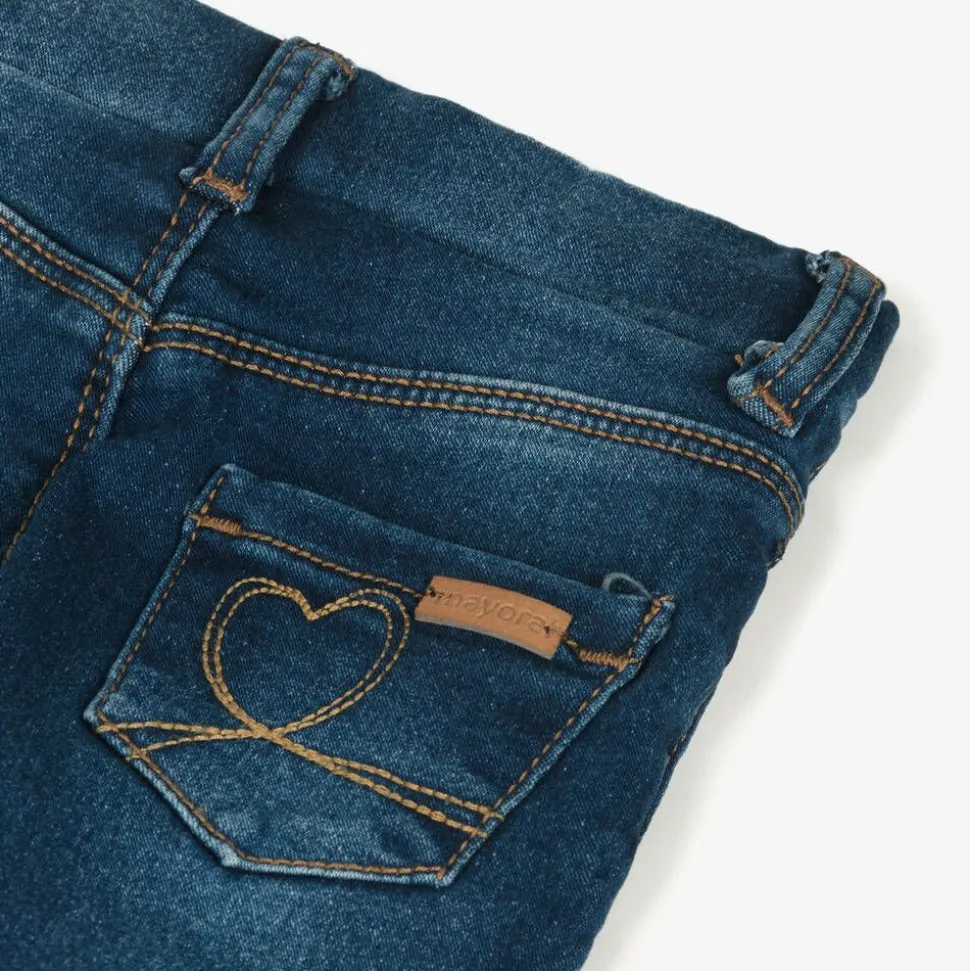 Girls Dark Blue Denim Jeggings