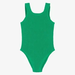 Girls Emerald Green Crinkle Swimsuit