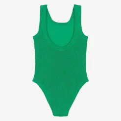 Girls Emerald Green Crinkle Swimsuit