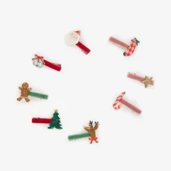 Girls Festive Hair Clips (8 Pack)