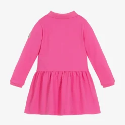 Girls Fuchsia Pink Logo Polo Dress