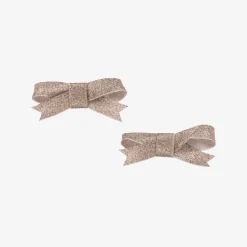 Girls Glittery Beige Hair Clips (2 Pack)