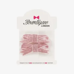 Girls Glittery Pink Hair Clips (2 Pack)