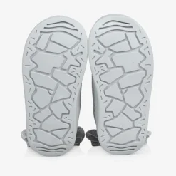 Girls Glittery Silver Quilted Boots