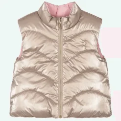Girls Gold & Pink Reversible Gilet