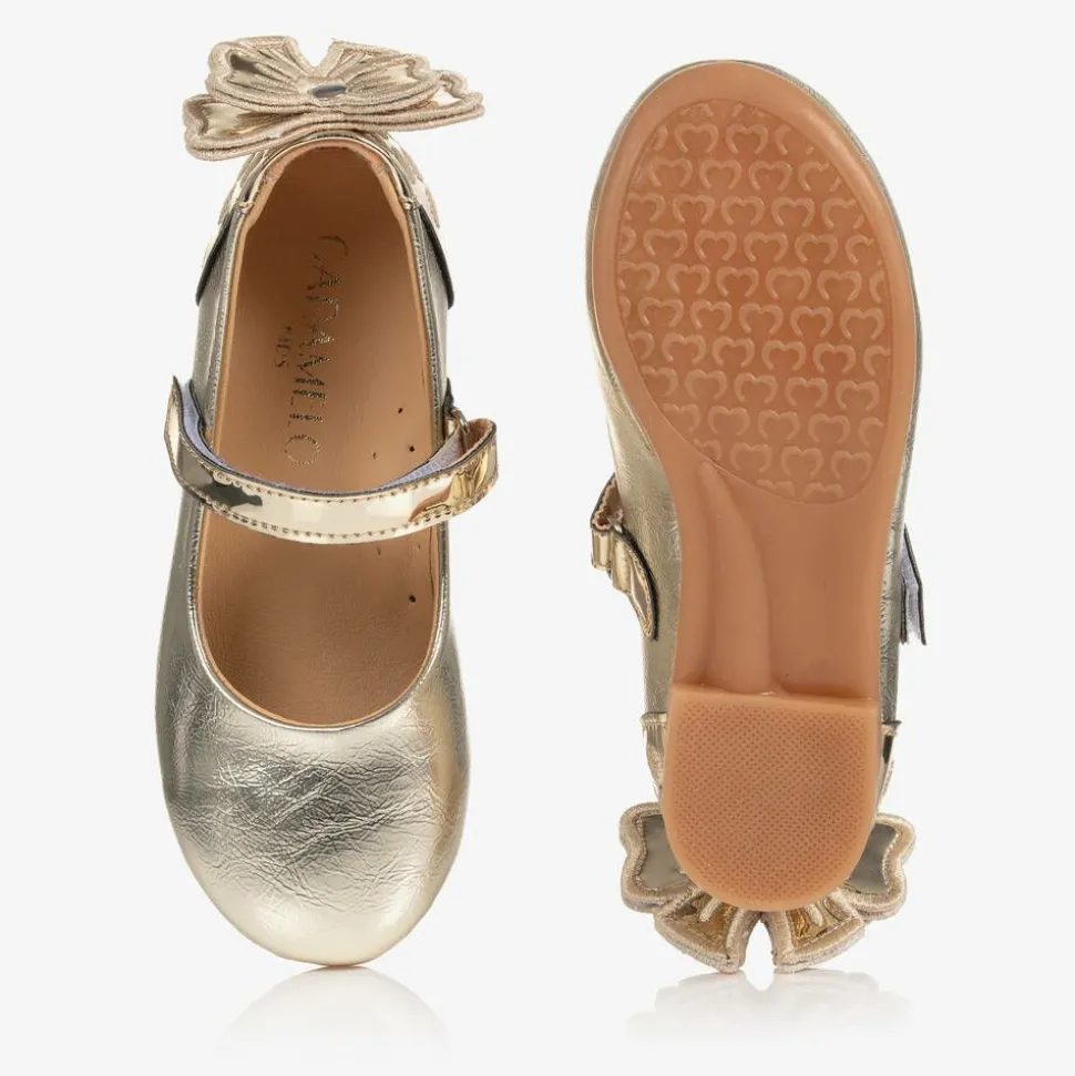 Girls Gold Ballerina Shoes