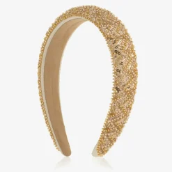 Girls Gold Bead & Sequin Hairband