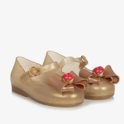 Girls Gold Disney Jelly Shoes
