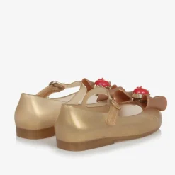 Girls Gold Disney Jelly Shoes