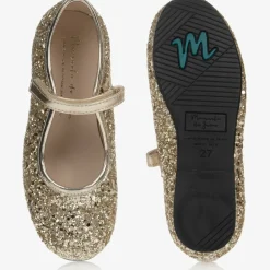 Girls Gold Glitter Shoes