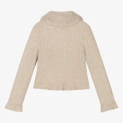 Girls Gold Knitted Cardigan