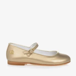 Girls Gold Mary Jane Pumps