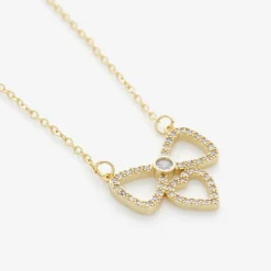 Girls Gold Plated Bow Necklace (44cm)