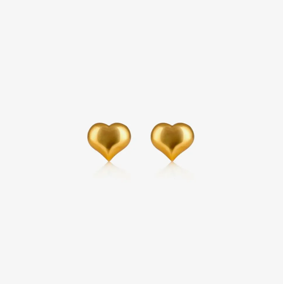 Girls Gold Plated Heart Earrings