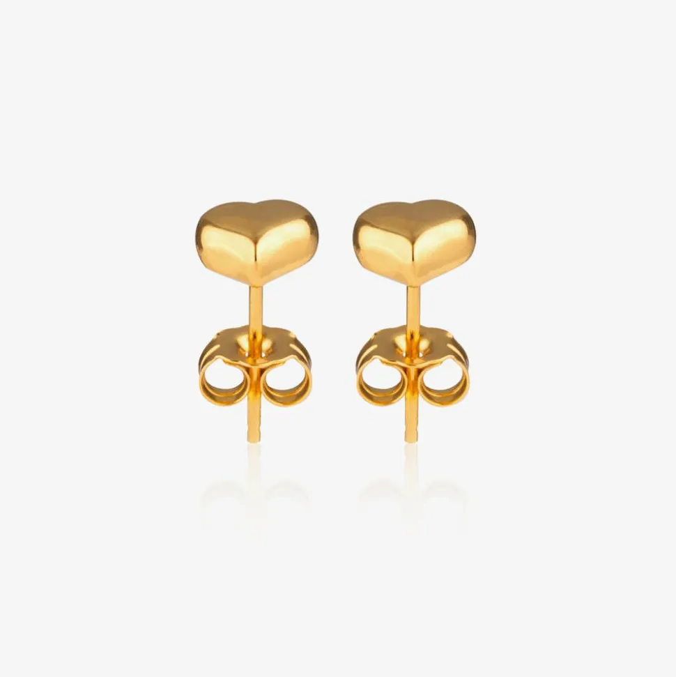 Girls Gold Plated Heart Earrings
