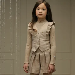 Girls Gold Ruffle Waistcoat