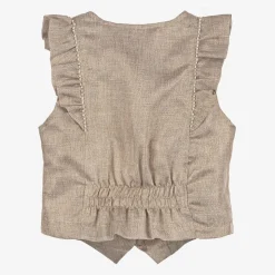 Girls Gold Ruffle Waistcoat