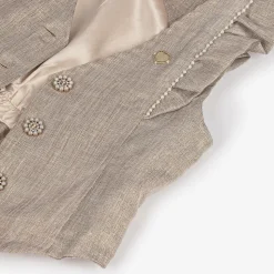 Girls Gold Ruffle Waistcoat