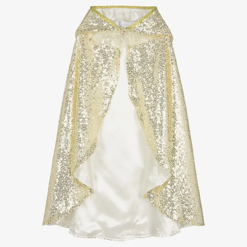 Girls Gold Sequin Cape Costume