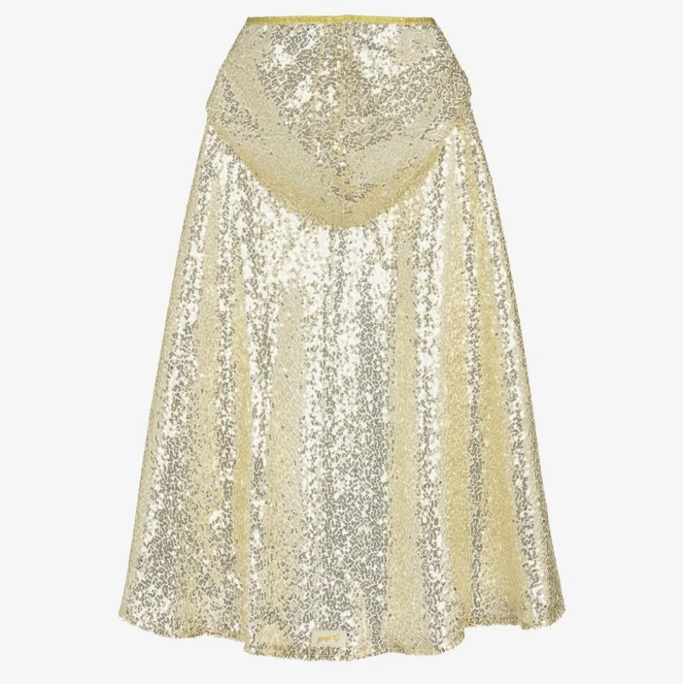 Girls Gold Sequin Cape Costume