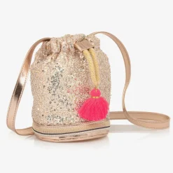 Girls Gold Sequin Handbag (20cm)