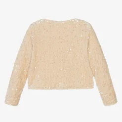 Girls Gold Sequinned Cardigan