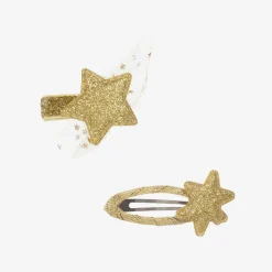 Girls Gold Star Hair Clips (2 Pack)