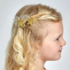 Girls Gold Star Hair Clips (2 Pack)