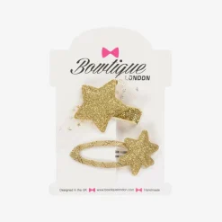 Girls Gold Star Hair Clips (2 Pack)