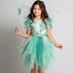 Girls Green Forest Fairy Wings