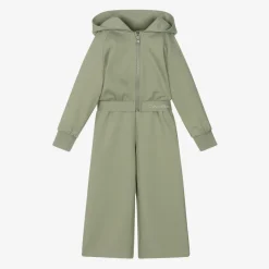 Girls Green Hooded Zip-Up Tracksuit