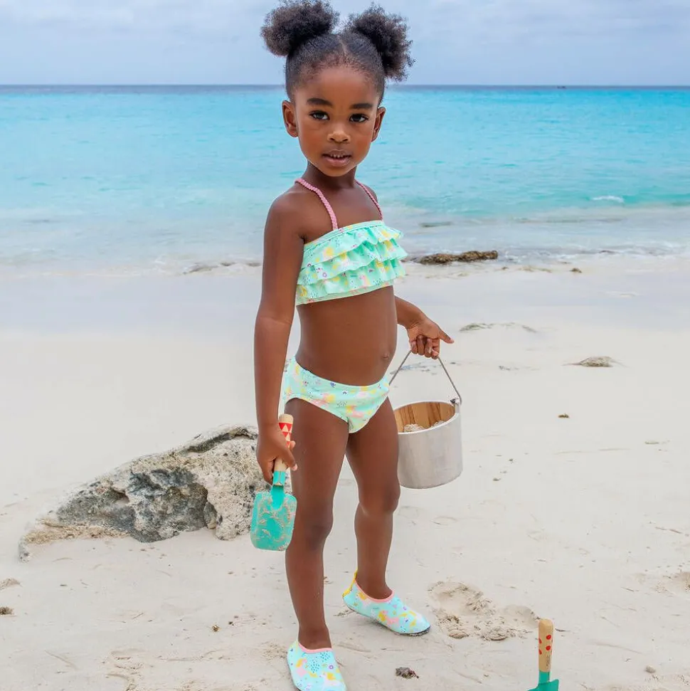 Girls Green Unicorn Aqua Shoes