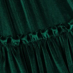 Girls Green Velour Dress