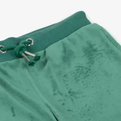 Girls Green Velour Flared Joggers