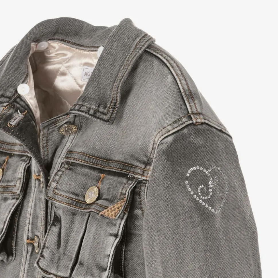 Girls Grey Denim Disney Jacket