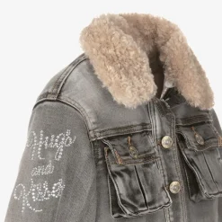 Girls Grey Denim Disney Jacket