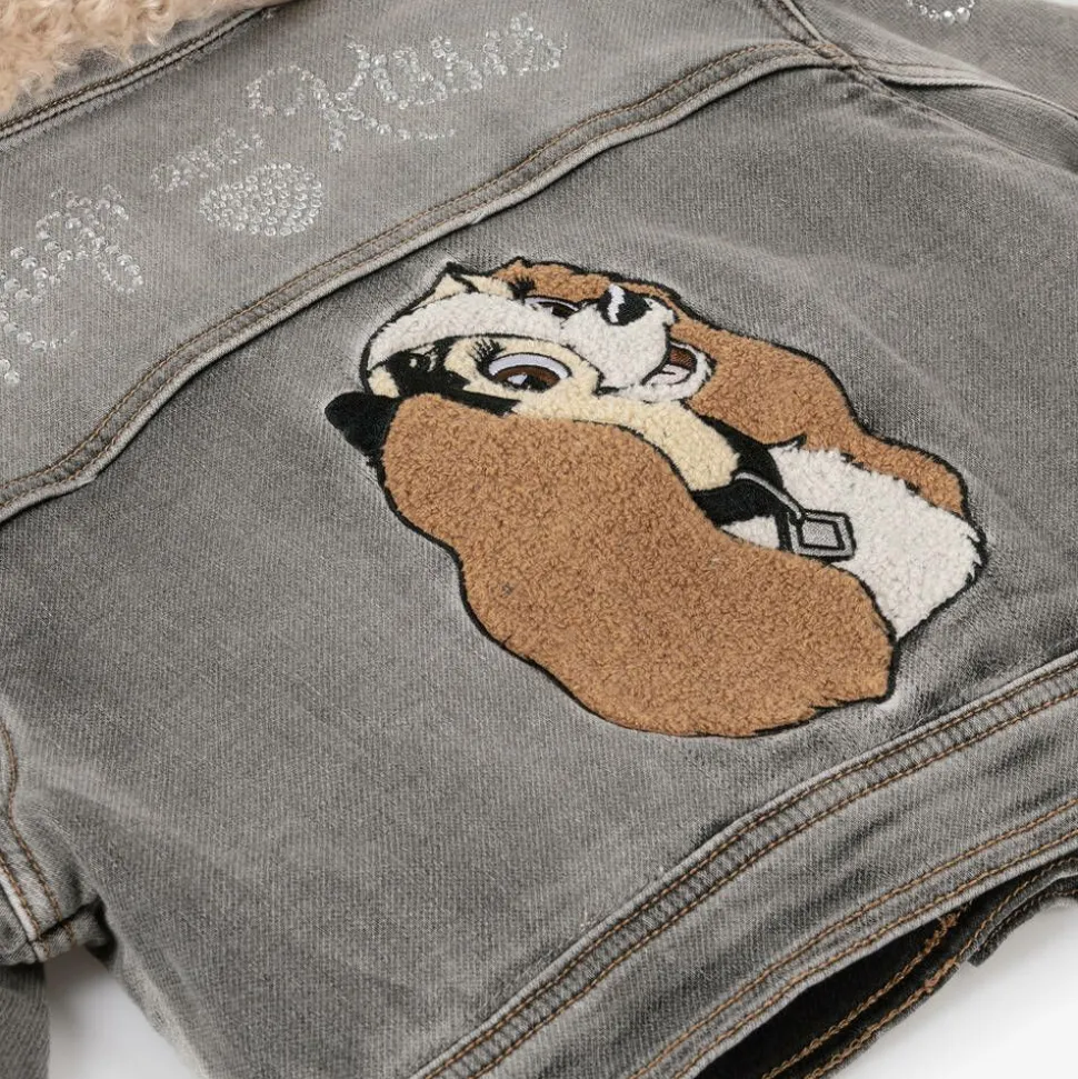 Girls Grey Denim Disney Jacket