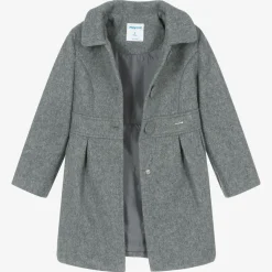 Girls Grey Felted Coat