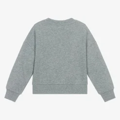 Girls Grey Marl Cotton Sweatshirt