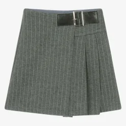 Girls Grey Pinstripe Skort