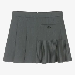 Girls Grey Pleated Skirt